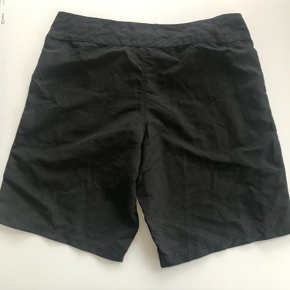 island escape black lace up cover up long board shorts size 10 12 14 - Picture 2 of 2